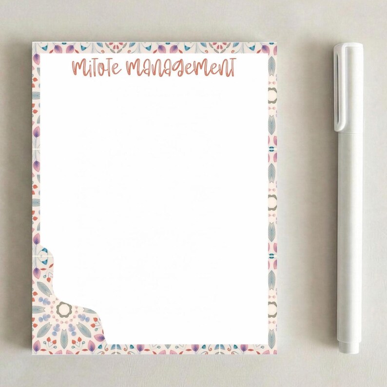 Mexican Notepad Mexican Inspired Notepad | Talavera Memo Pads | Boho Floral Stationery ...