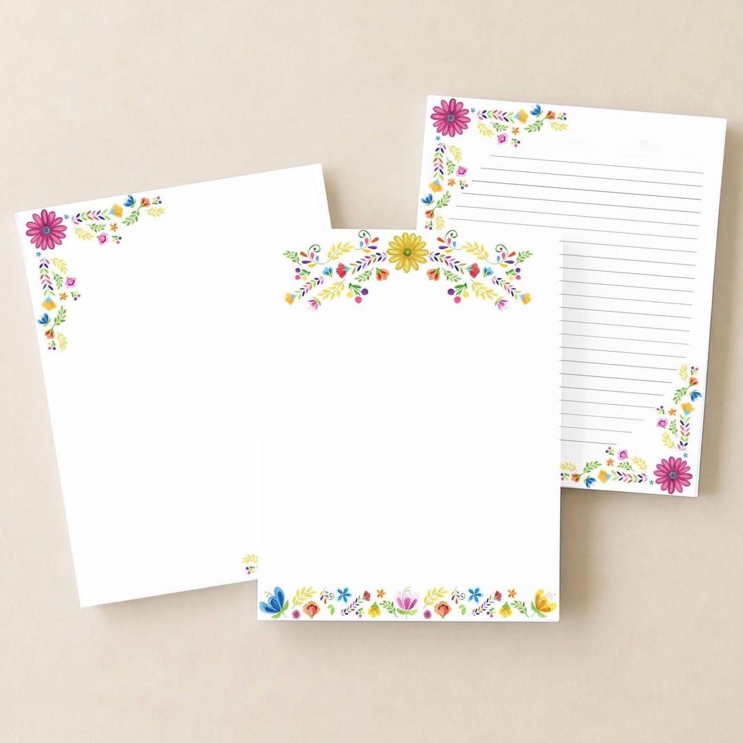 Mexican Notepad Mexican Floral Inspired Notepad | Floral Memo Pads | Boho Floral ...