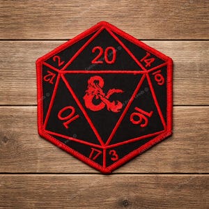 Dungeons & Dragons Dice Embroidered Patch - DnD, 80's Retro, 80's TV - Iron on Available - Check It Out!