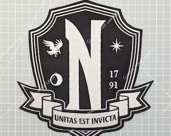 Embroidered Nevermore School Patch for Wednesday Addams - Coplay Costume, Jackets and Bags - Iron on Available