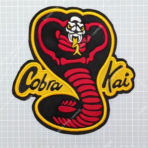 Cobra Kai Snake Large Embroidered 8.5 inch Badge/Patch - Karate Kid 1994/Costume/Jacket - Iron On Available!