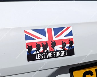 Union Jack Lest We Forget Sticker – Royal British Legion Remembrance Decal