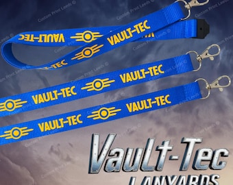Vault Tec Lanyard – Cosplay ID Holder, Yellow or Gold Print