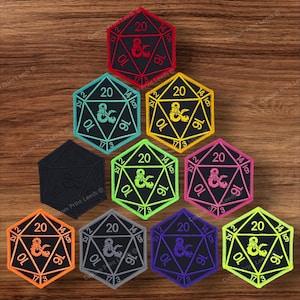 Dungeons & Dragons Dice Embroidered 4" Patch x1 - Different Colours available with Iron On option - Check it Out!