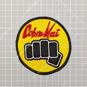 X1 Cobra Kai Fist Embroidered Patch Ideal for Cosplay & Comic Con Costumes, Retro 80&#39;s - Iron on Patch Available