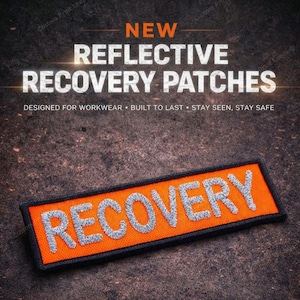 Reflective Recovery Unform Safety Patch (5 inch)  - Iron on Available -Check it Out!