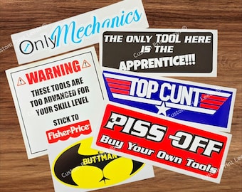 Tool Box Novelty Sticker Decal Bundle Mechanic / Hobby / DIY - Check it out!