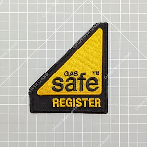 x1 naszywka haftowana Gas Safe Work Uniform na odzież roboczą i środki bezpieczeństwa, dostępna do prasowania — sprawdź!