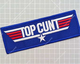 Top C*nt Novelty Rude Funny Retro 80&#39;s Embroidered Patch - Comics/ Comic Con/Superhero/Retro/Novelty Funny Gift - Iron on Available!