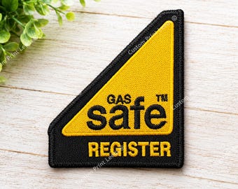 Gas Safe Registered Embroidered Patch 3.5"- Work Uniform - Iron On Option Available