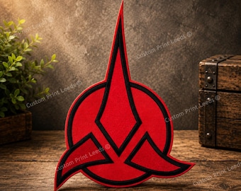 Klingon Embroidered Jacket Patch, Two Sizes Available  - Sci-Fi Costume Accessories / Cosplay - Iron On Available