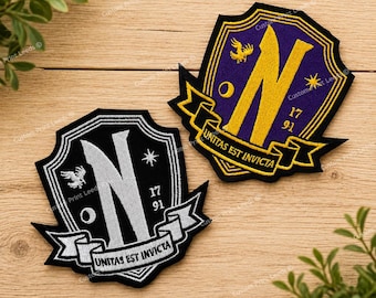 Nevermore Academy Embroidered Patch – Wednesday Addams Cosplay