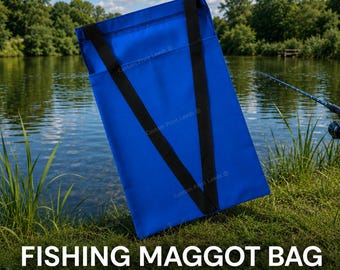 Handmade Fishing Maggot Bag – Durable Live Bait Holder with Long Neck Strap