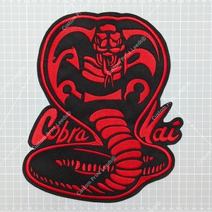 Cobra Kai Red & Black Embroidered Large Patch - Film / Novelty Gift / Karate Kid / Cobra Kai Patch - Iron On Available