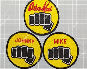 Cobra Kai Personalised 4 inch Embroidered Fist Badge/Patch Ideal for Cosplay & Comic Cons - Iron On Now Available!