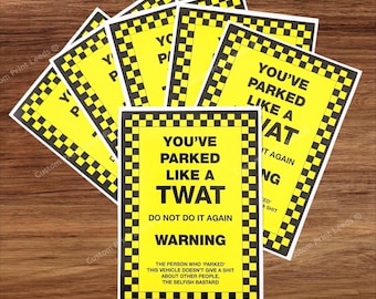 Gloss Vinyl Sticker, Bad Parking Like, Novelty Joke Decal (6x4")