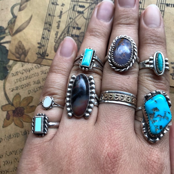 Vintage Native American sterling silver rings