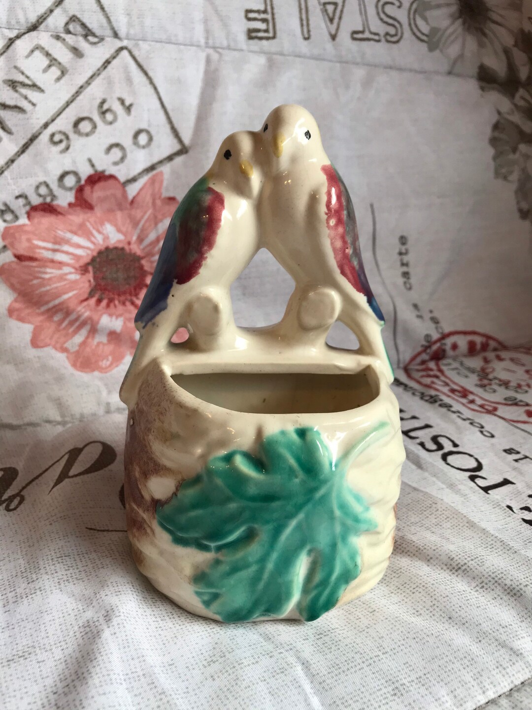 Vintage Bird Planter Wall Pocket Etsy