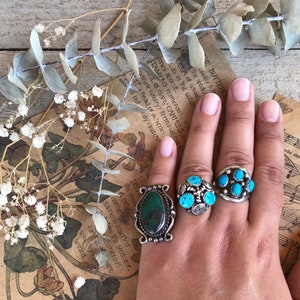 Turquoise and silver silver ring