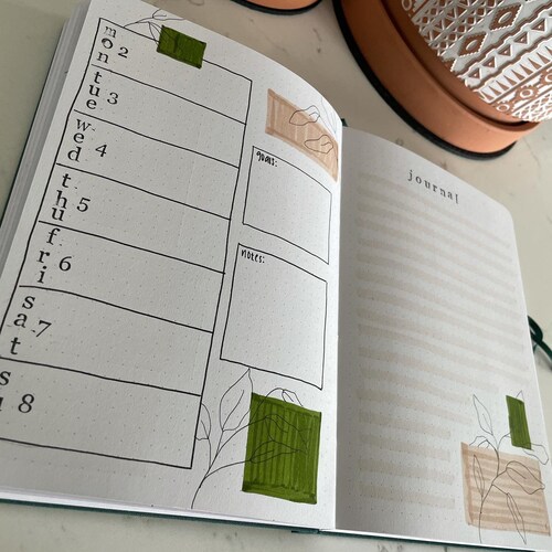 MINIMALISTIC Custom Bullet Journal Hand Drawn Customizable Etsy