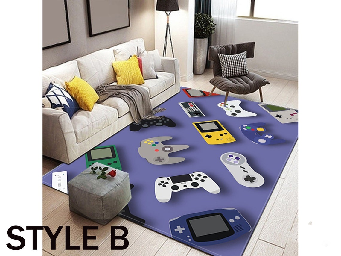 Gamers rug Home Doormat Gaming Carpet Gamer Controller Area Etsy