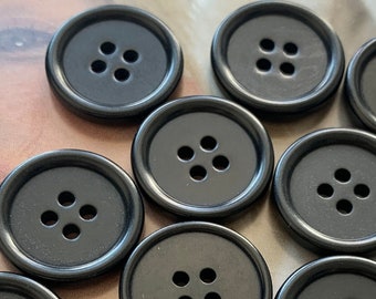 Black Corozo Suit Shirt Buttons, Coat Buttons, 4-hole Plat Buttons, 24L=15mm, 32L=20mm, Natural Buttons,Cream Buttons