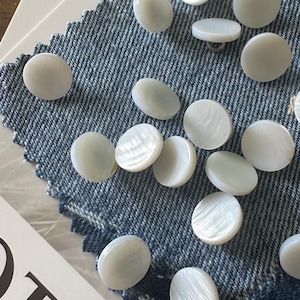 100 Pcs 11.5 mm White Mother-of-Pearl Shell Shank Buttons for Shirt Skirt Suit Coat Suit Dress Sweater Uniform Vest Buttons