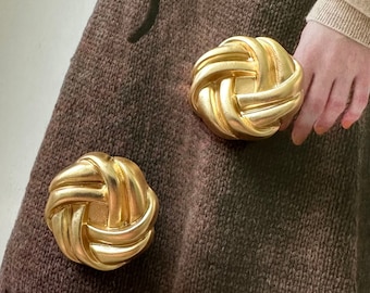 Gold Rotate Knot Flower Metal Shank Buttons Shirt Skirt Suit Coat Suit Dress Sweater Fashion Ladies Buttons, 15mm,18mm,20mm,23mm