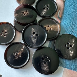 10pcs Vintage Narrow Thin Round Rim Real Cow Horn Buttons, Classic/Simple Style, Sewing Supply/Accessories, Best seller, in stock