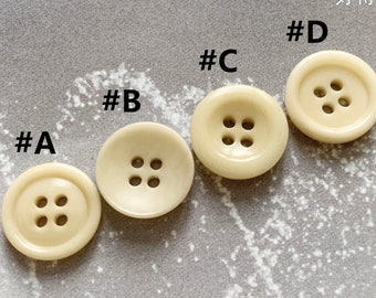 15/18/20mm Corozo Buttons Cream Natural Buttons for Sweater Jacket Shirt Skirt Suit Coat Dress Uniform,4 holes