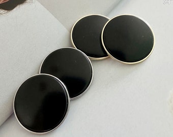 Boutons à tige en métal noir or et argent pour chemise, jupe, costume, manteau, robe, pull, uniforme, boutons de gilet, 15 mm, 18 mm, 23 mm, 25 mm