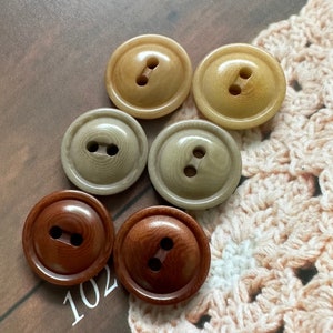 Cream Yellow Brown Corozo Buttons for Haute Couture Jacket Shirt Skirt Suit Coat Suit Dress Sweater, 2-hole Natural Buttons,11.5/15/18/20mm
