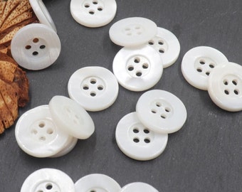 100Pcs Pure White 4 Hole Mother-of-Pearl Shell buttons for Shirt Skirt Suit Coat Suit Dress Sweater Uniform Vest Buttons