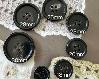 Black and Brown Genuine Horn Buttons,15mm-30mm, Shirt Skirt Suit Coat Suit Sweater Uniform Button, Natural Buttons