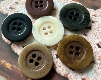 11.4/12.5/15/18/20/23mm Corozo Buttons Black White Gray Khaki Brown 4-hole Natural Buttons for Sweater Jacket Shirt Skirt Suit Coat Dress