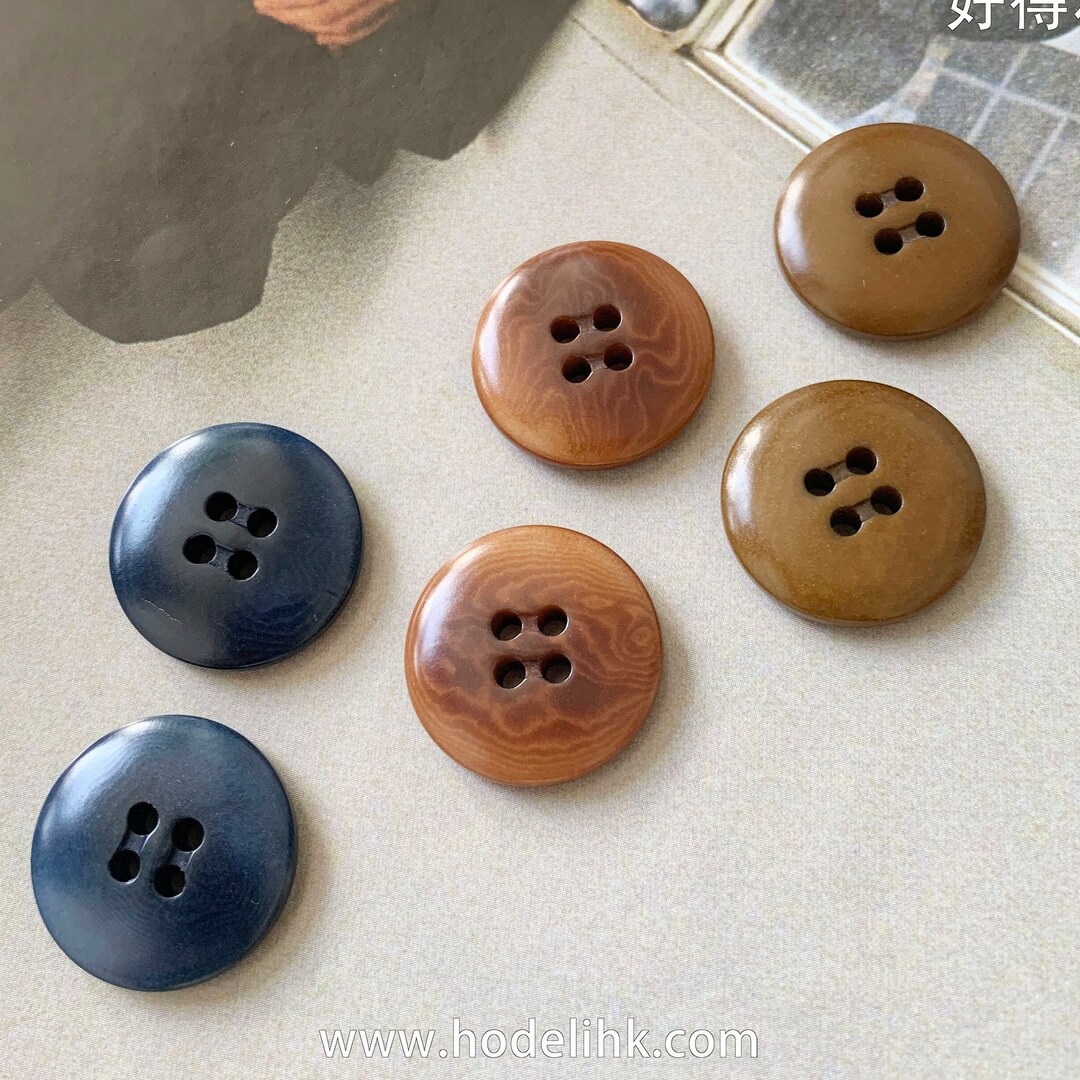 15/18/20/25mm Corozo Buttons, Dark Blue Dark Brown Khaki 4 Holes ...