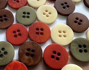 White Green Red Brown Corozo Buttons for Haute Couture Jacket Shirt Skirt Suit Coat Suit Dress Sweater, 4-hole Flat Buttons, Natural Buttons