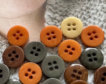 Beige Yellow Brown Gray Corozo Buttons for Haute Couture Jacket Shirt Skirt Suit Coat Suit Dress Sweater, 4-hole Natural Buttons