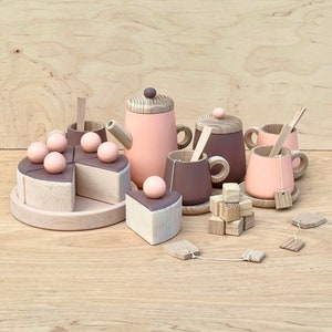 Wood Kitchen Accessories Montessori First Birthday Cake Wooden Pretend ...