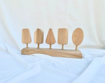 Unfinished wooden ice cream set unique 1st birthday gift Montessori play kitchen accessories Waldorf handmade toys 2 year old Play food set