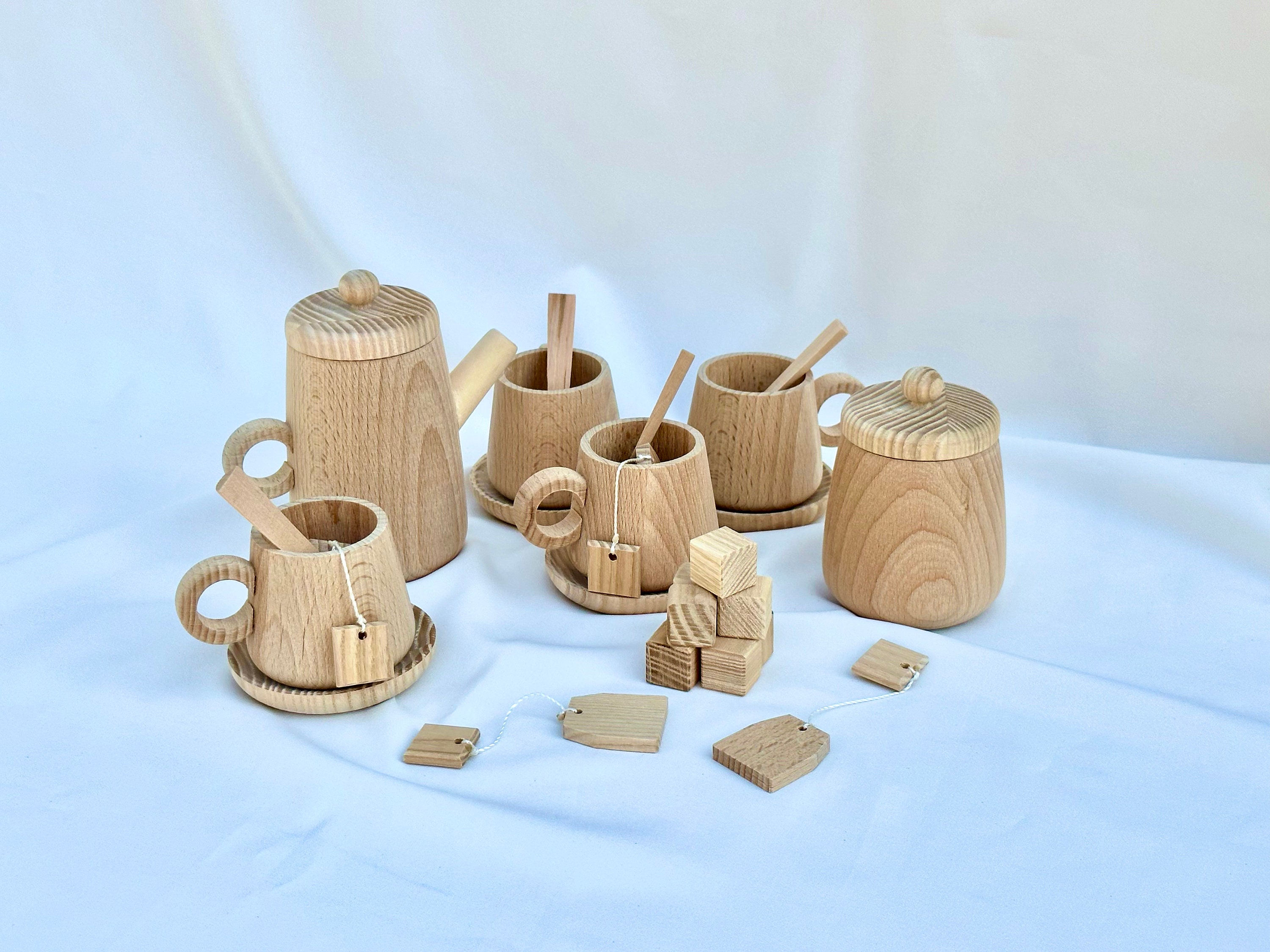 Children's Kitchen Accessories Wood Tea Set Mint -  Israel