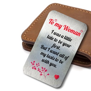 Aan mijn vrouw sentimentele romantische aandenken cadeau voor hem, haar, vrouw, man, Valentijnsdag, verjaardag