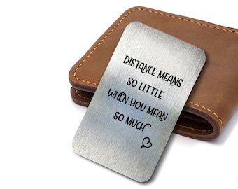 Distance Means So Little Sentimental Romantic Keepsake Gift For Him, Her, Wife, Husband, Valentine's, Anniversary