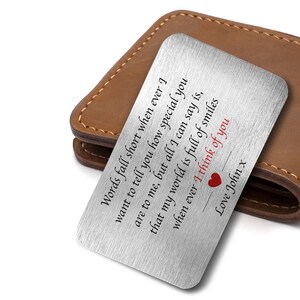 Le parole personalizzate non sono all'altezza ogni volta che il portafoglio di carte di metallo inserisce il regalo Regalo ricordo sentimentale