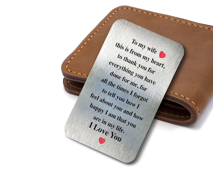 To My Wife This Is From My Heart Sentimental Romantic Keepsake Gift For Him, Her, Wife, Husband, Valentine's, Anniversary