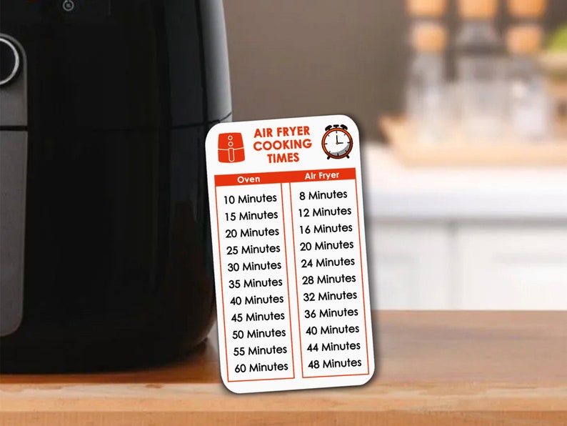 Air Fryer Conversion Chart Metal Card Cooking Times Temp Etsy UK