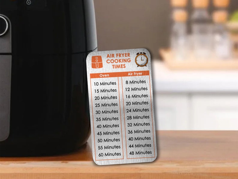Air Fryer Conversion Chart Metal Card Cooking Times Temp Etsy UK