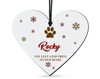 Personalised Dog Cat Pet Memorial Christmas Tree Decoration Bauble Xmas Gift