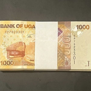 1,000 Uganda Shillings Banknote (25 Pcs), 2017-2021, P-49f, Uncirculated