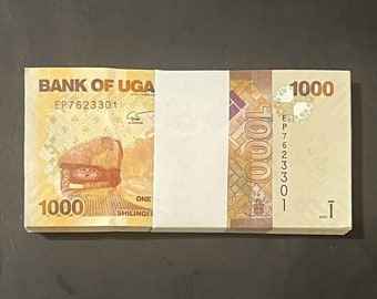 1,000 Uganda Shillings Banknote (25 Pcs), 2017-2021, P-49f, Uncirculated